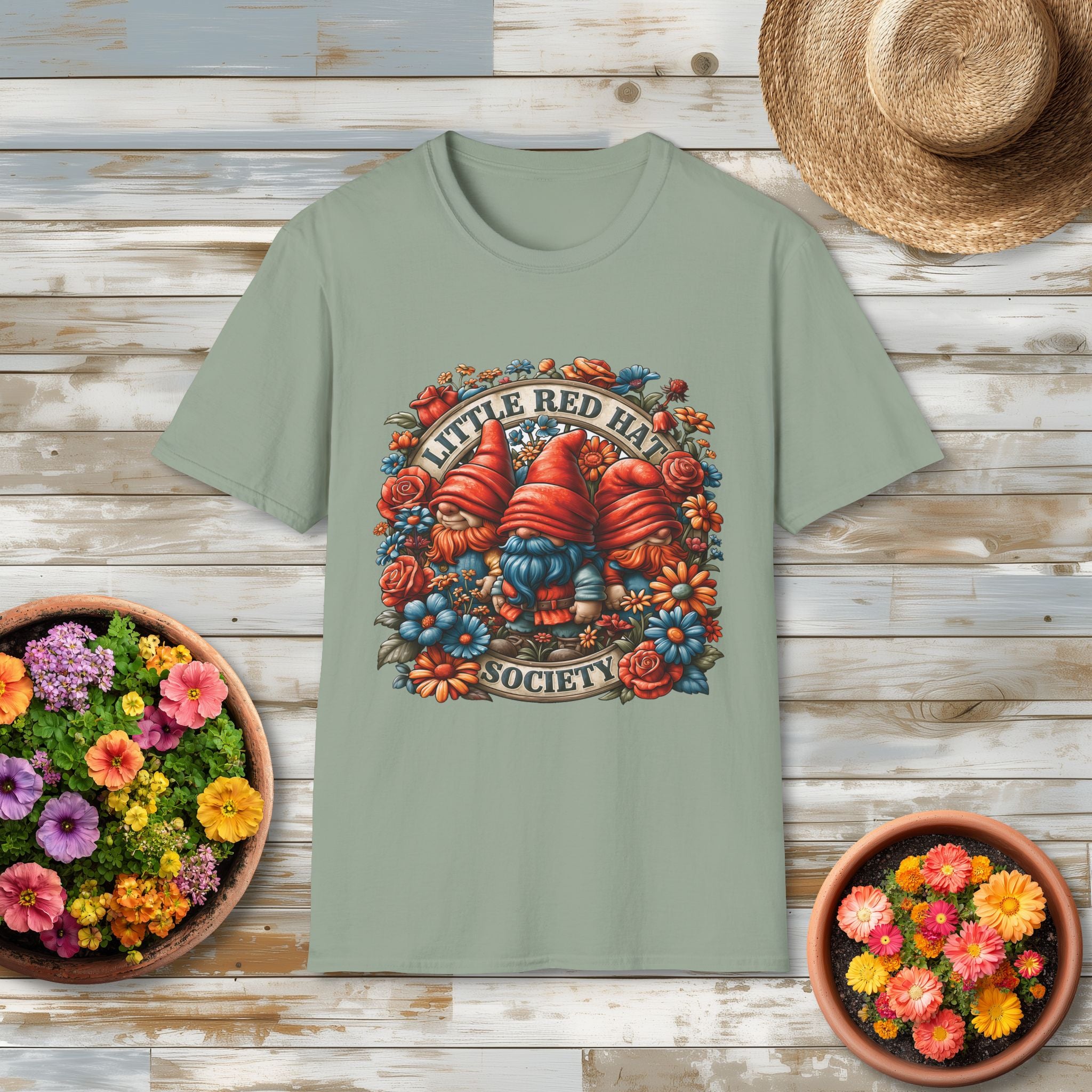 Garden Gnome Little Red Hat Society T-Shirt