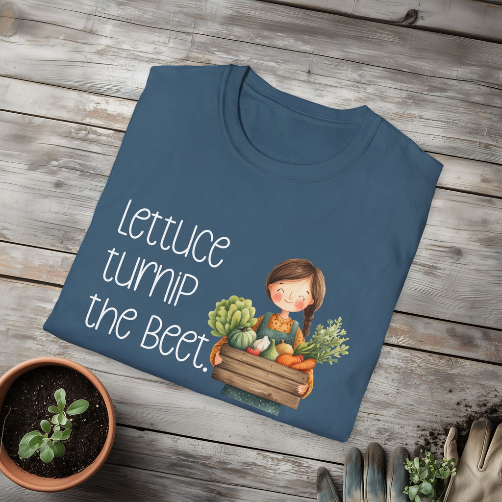 Lettuce Turnip the Beet, Cartoon Gardener T-Shirt