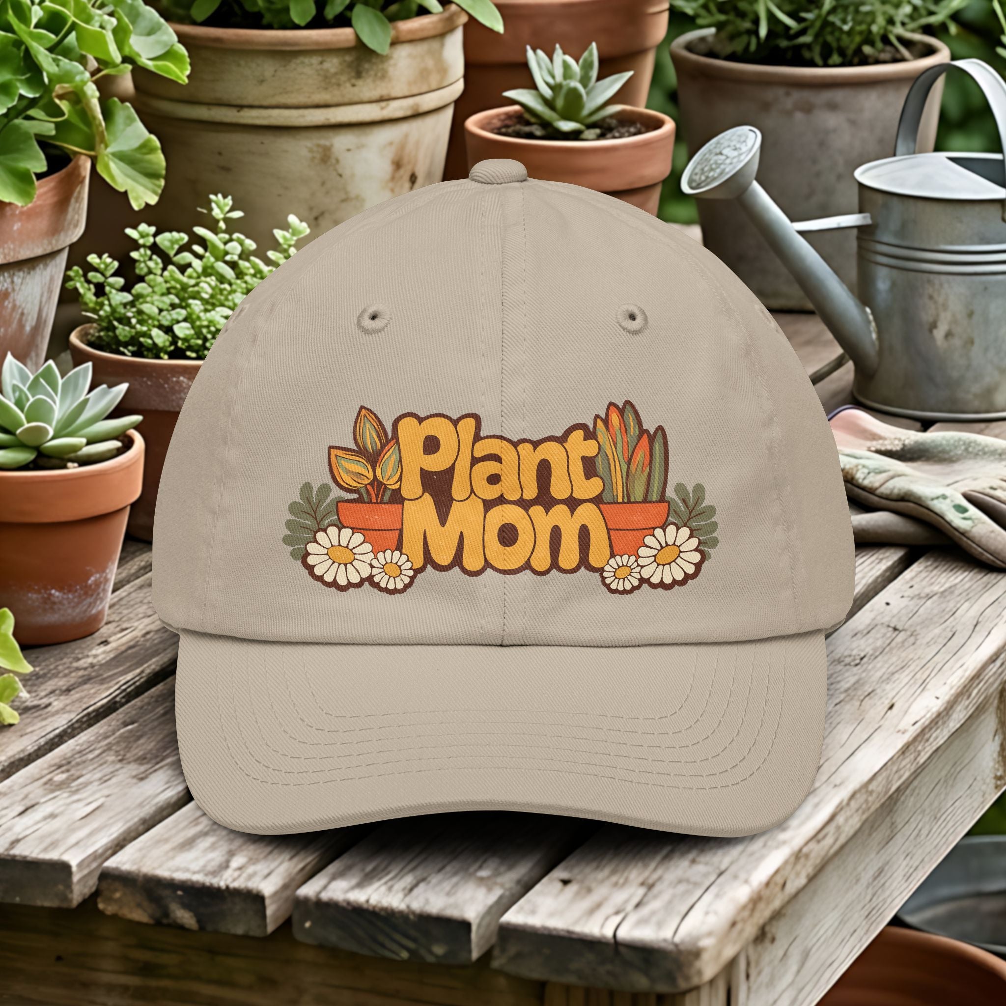 Plant Mom Retro Hippie Dad Hat Floral Garden Hat