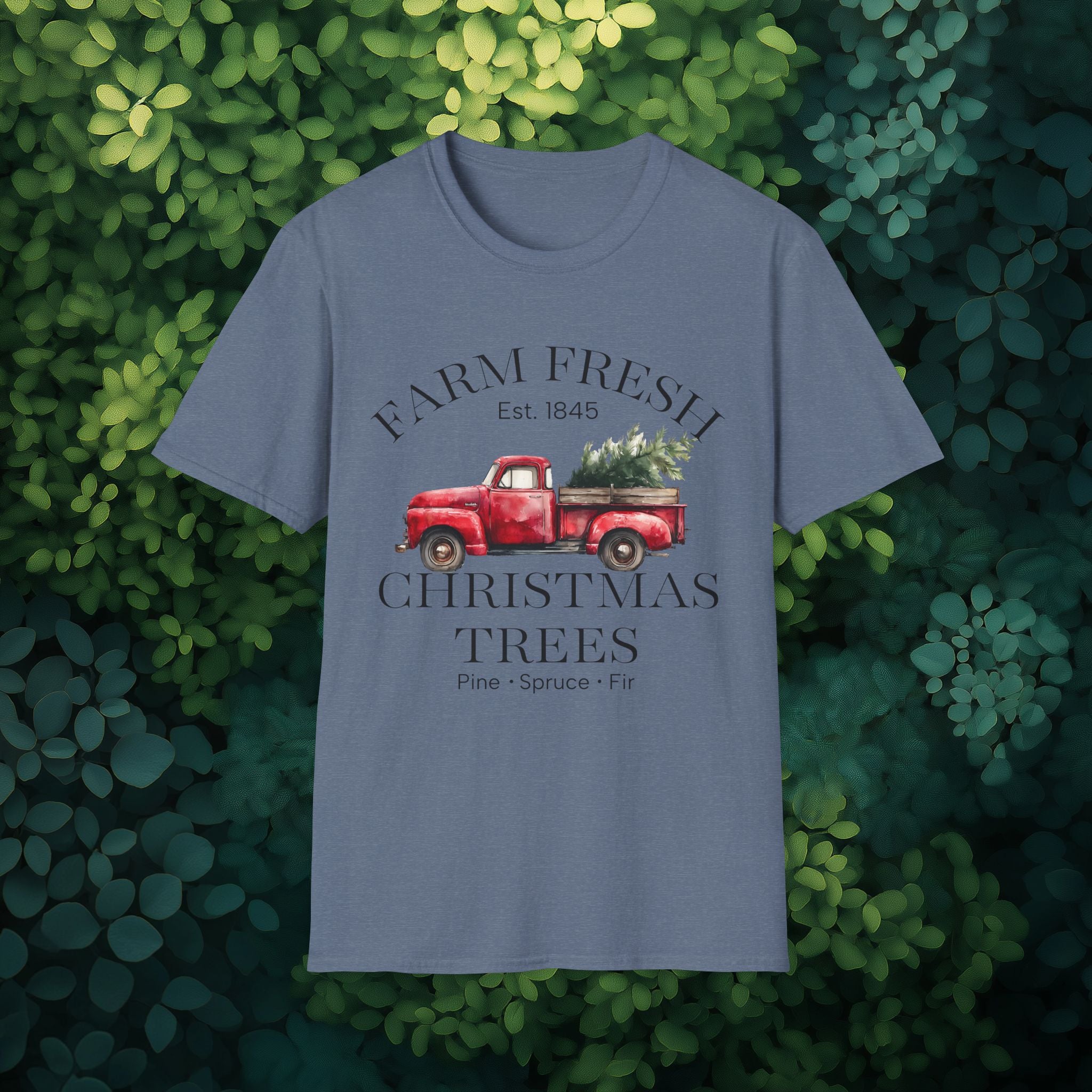 Farm Fresh Christmas Trees Tee with Vintage Farm Style