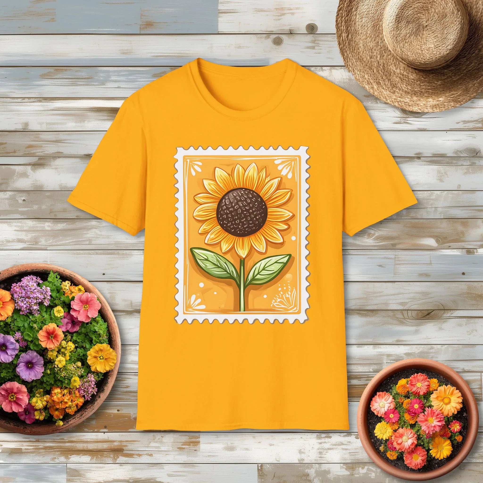 Sunflower Postage Stamp T-Shirt