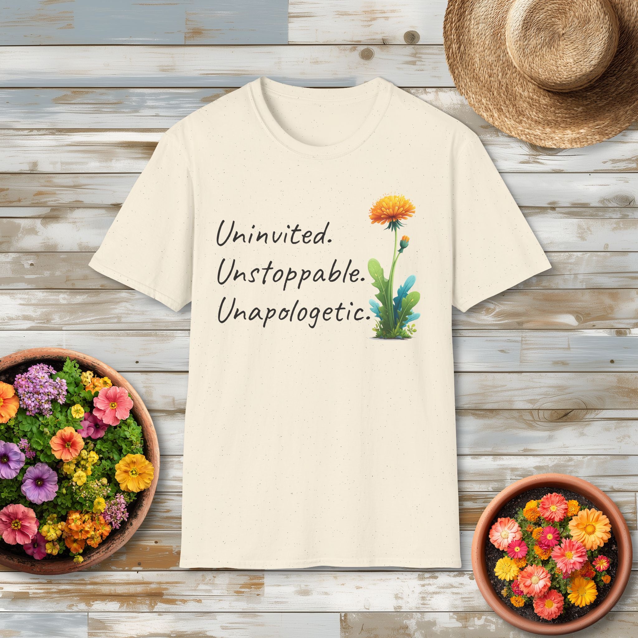 Uninvited Unstoppable Unapologetic Dandelion Tee