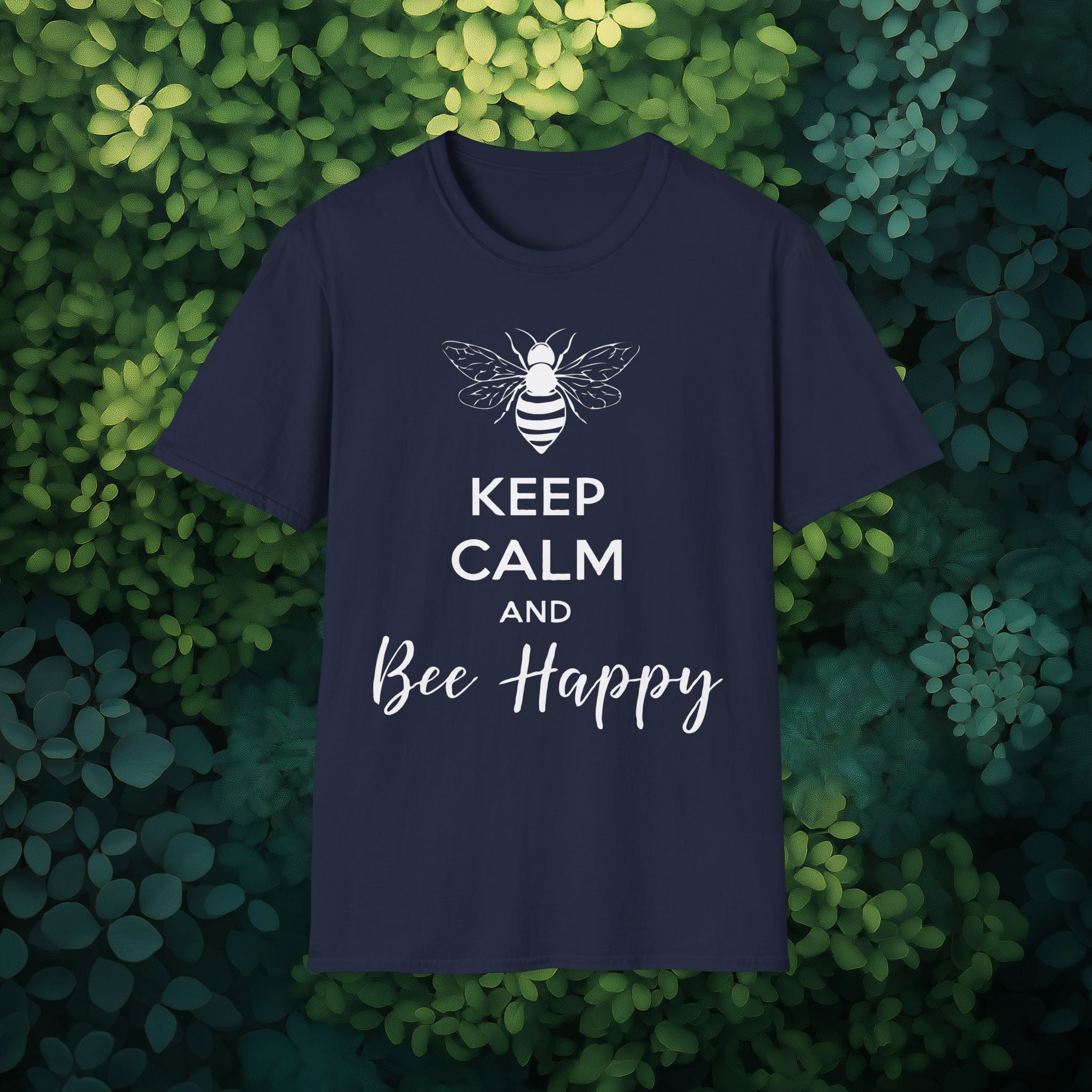 Keep Calm and Bee Happy Motivational T-Shirt