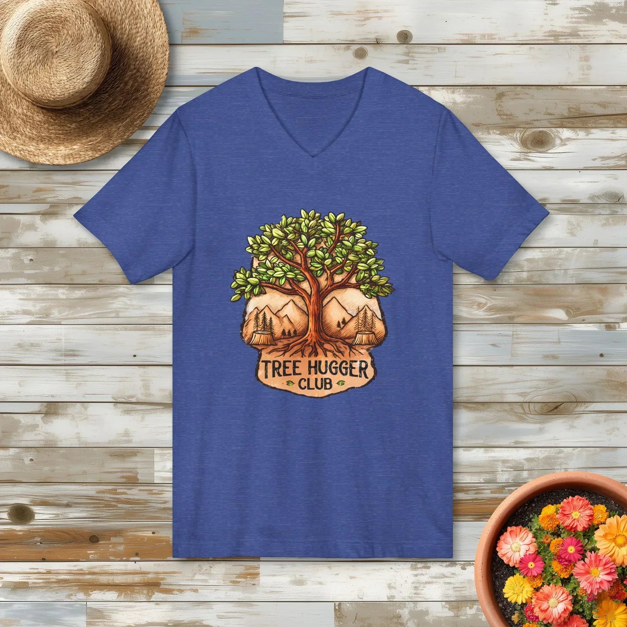 Park Badge Tree Hugger Club V-Neck T-Shirt