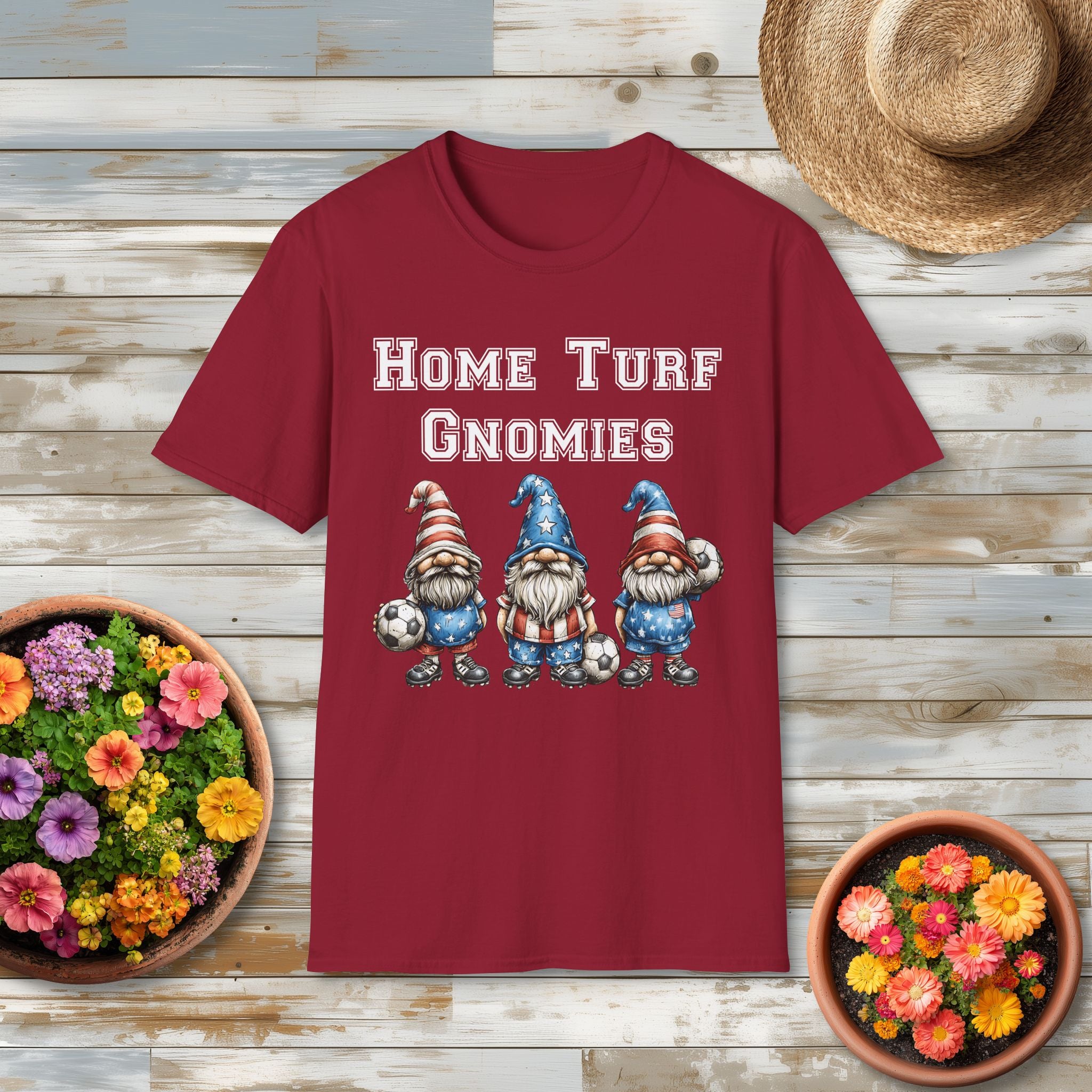 Home Turf Gnomies Patriotic Soccer Gnome T-Shirt