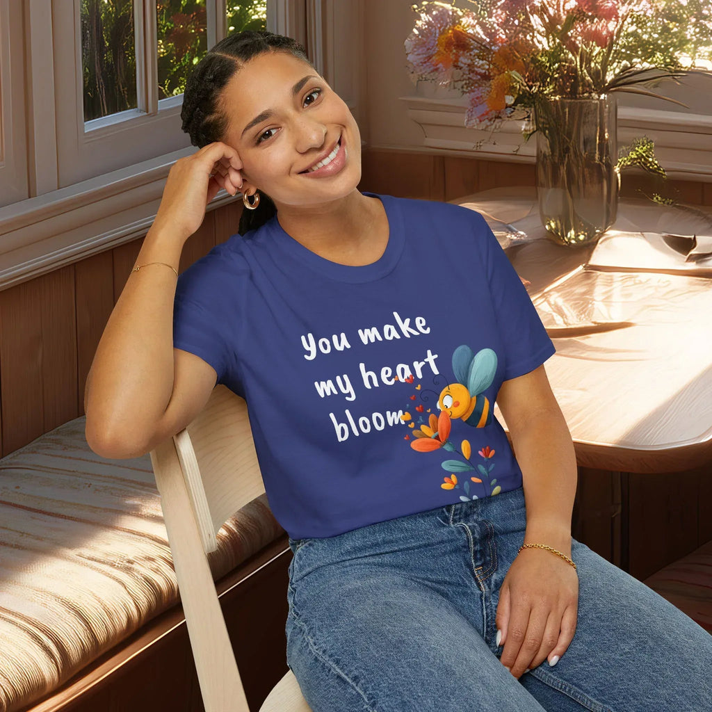 You Make My Heart Bloom Shirt – Cute Bee & Flower Tee
