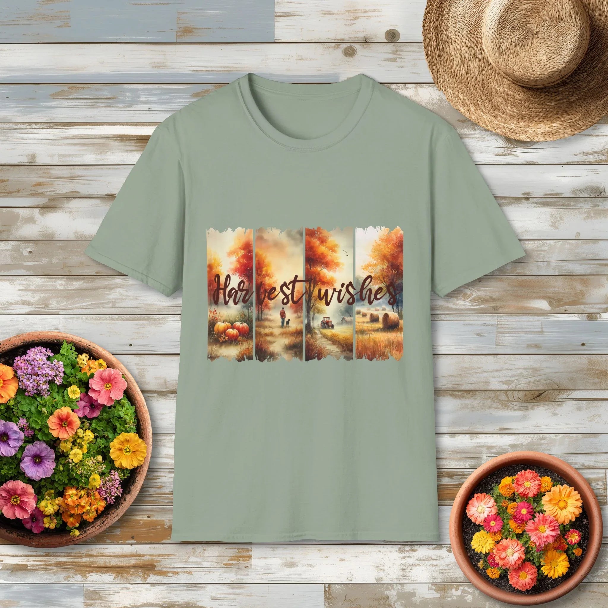 Harvest Wishes Farm Scene T-Shirt