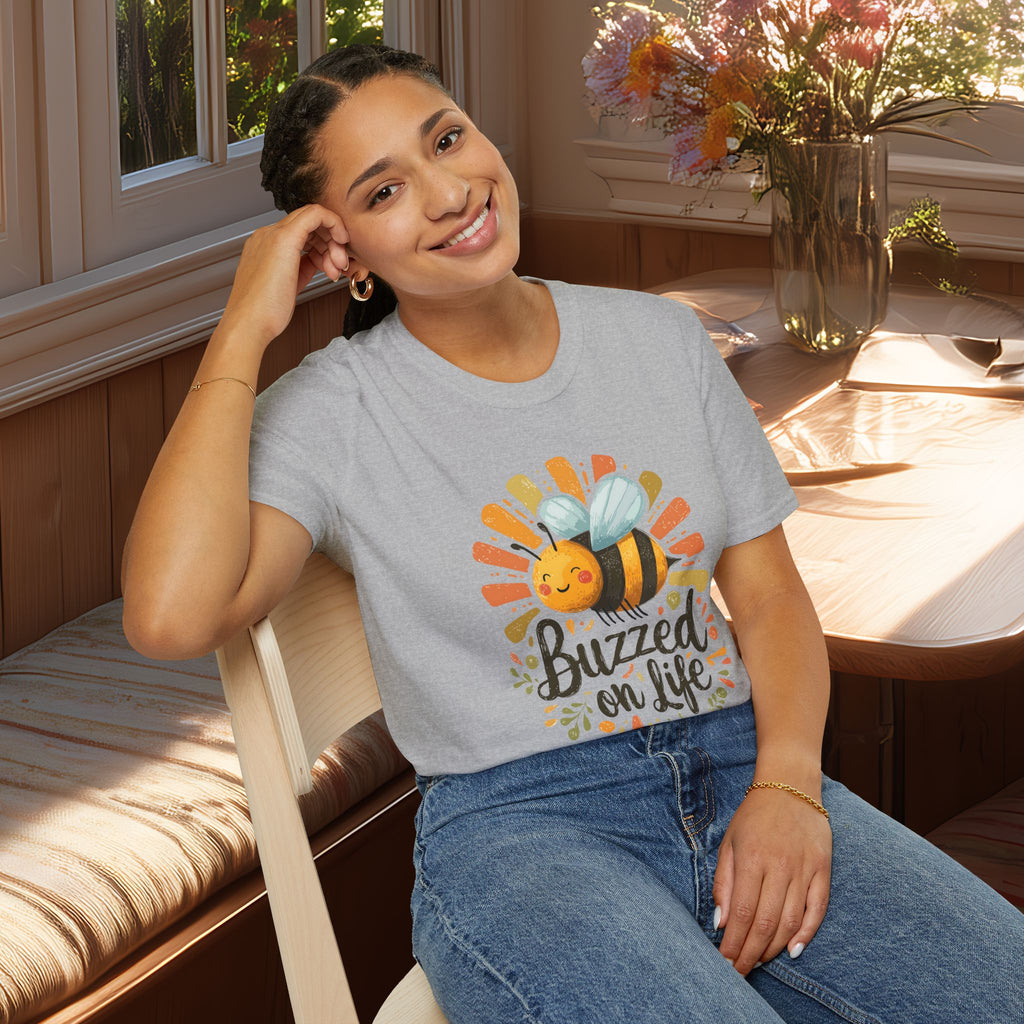 Buzzed on Life Sweet Bee T-shirt for Nature Lovers