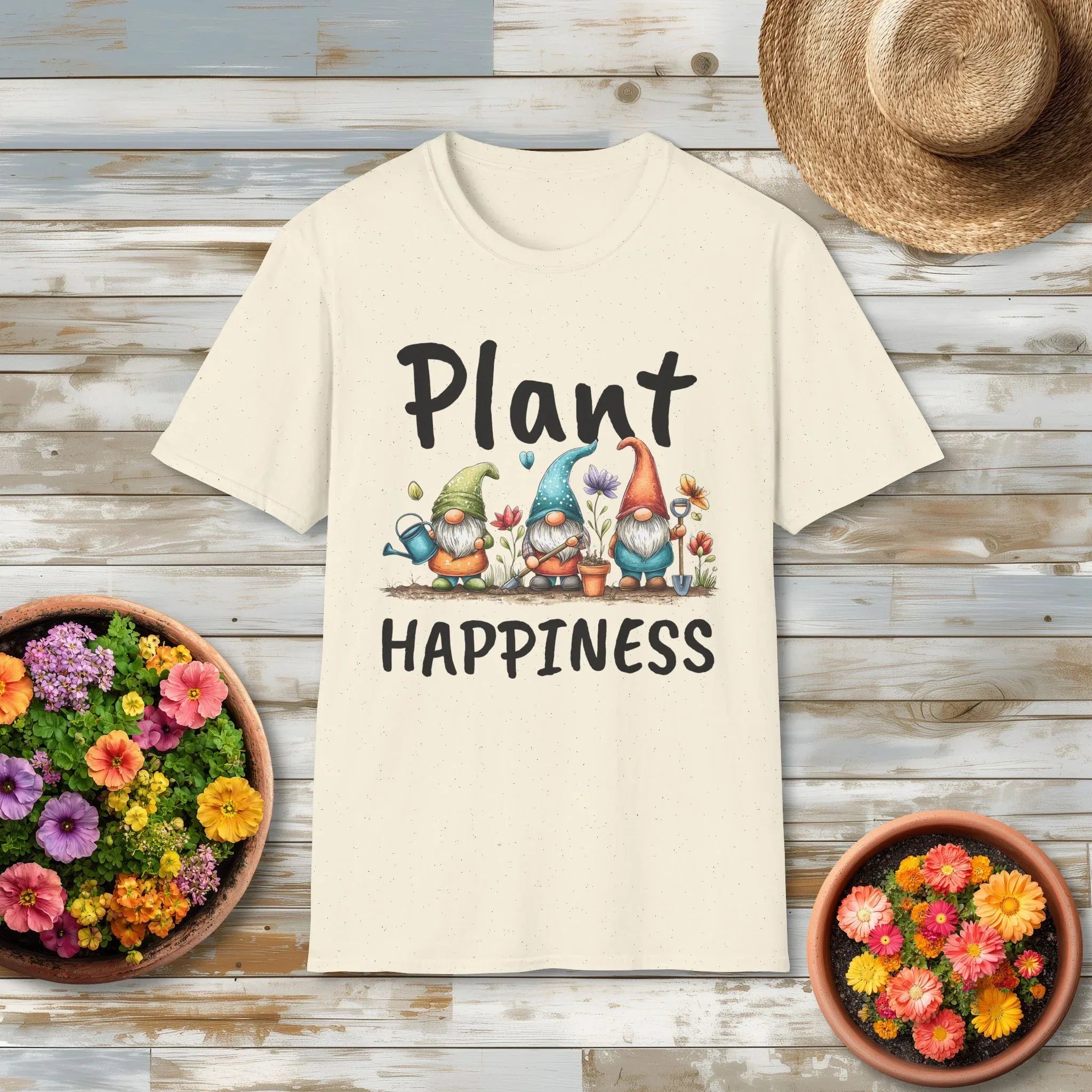 Plant Happiness Garden Gnome Trio T-Shirt