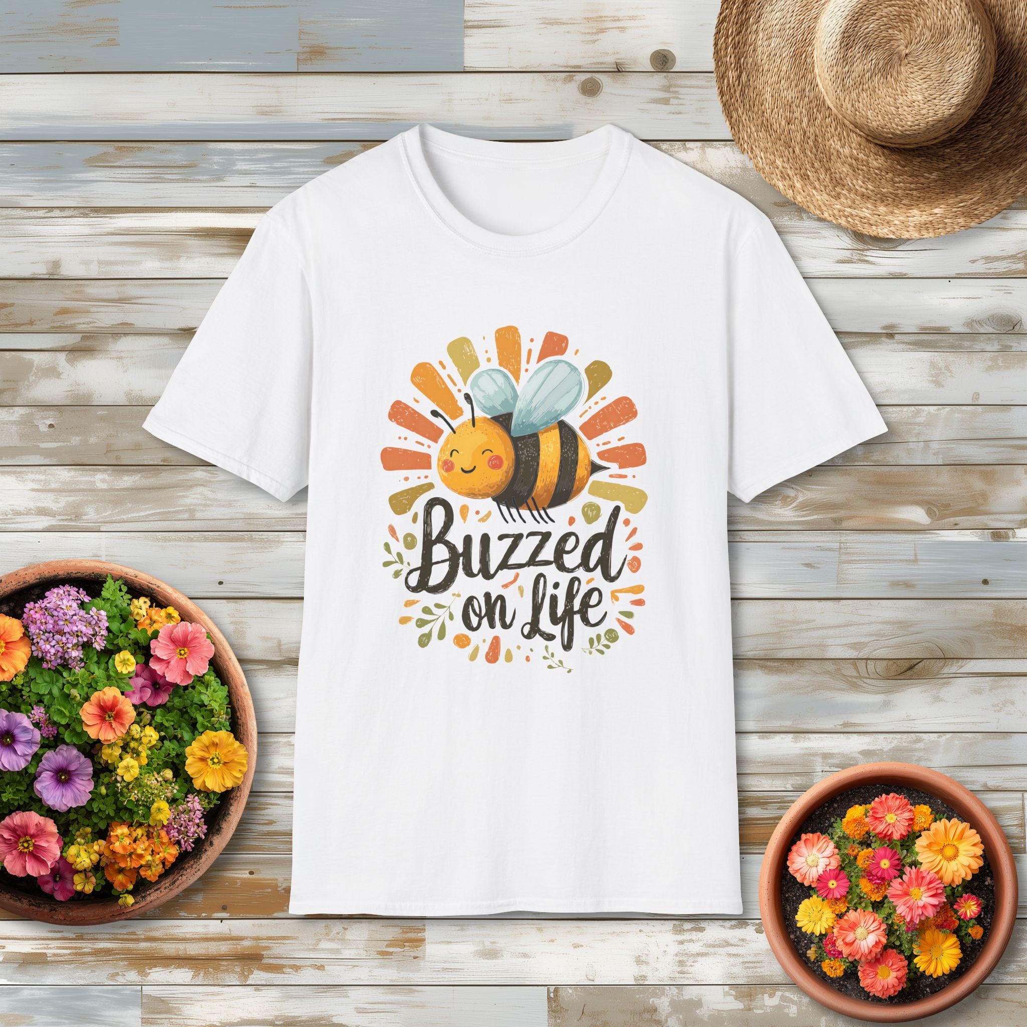Buzzed on Life Sweet Bee T-shirt for Nature Lovers