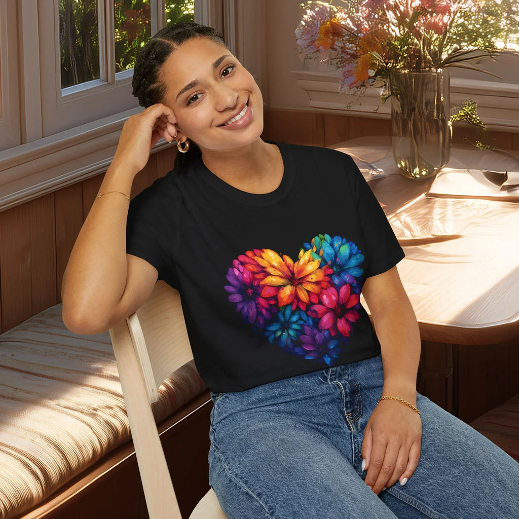 Psychedelic Floral Heart T-Shirt