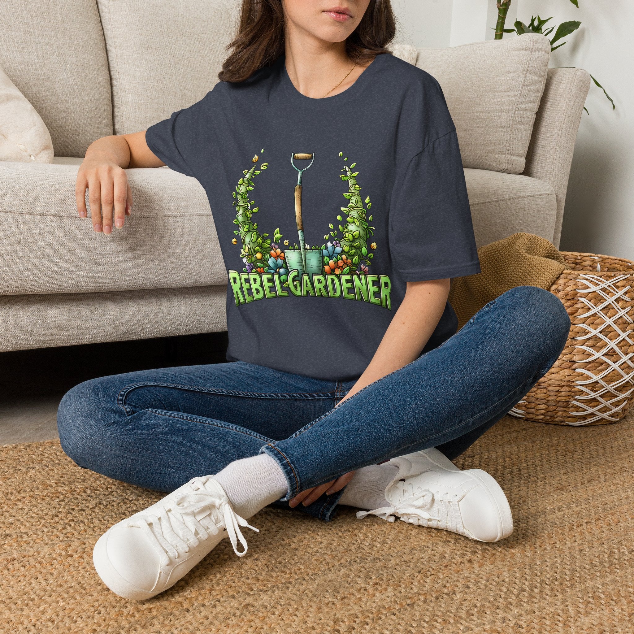 Floral Rebel Gardener Emblem T-Shirt