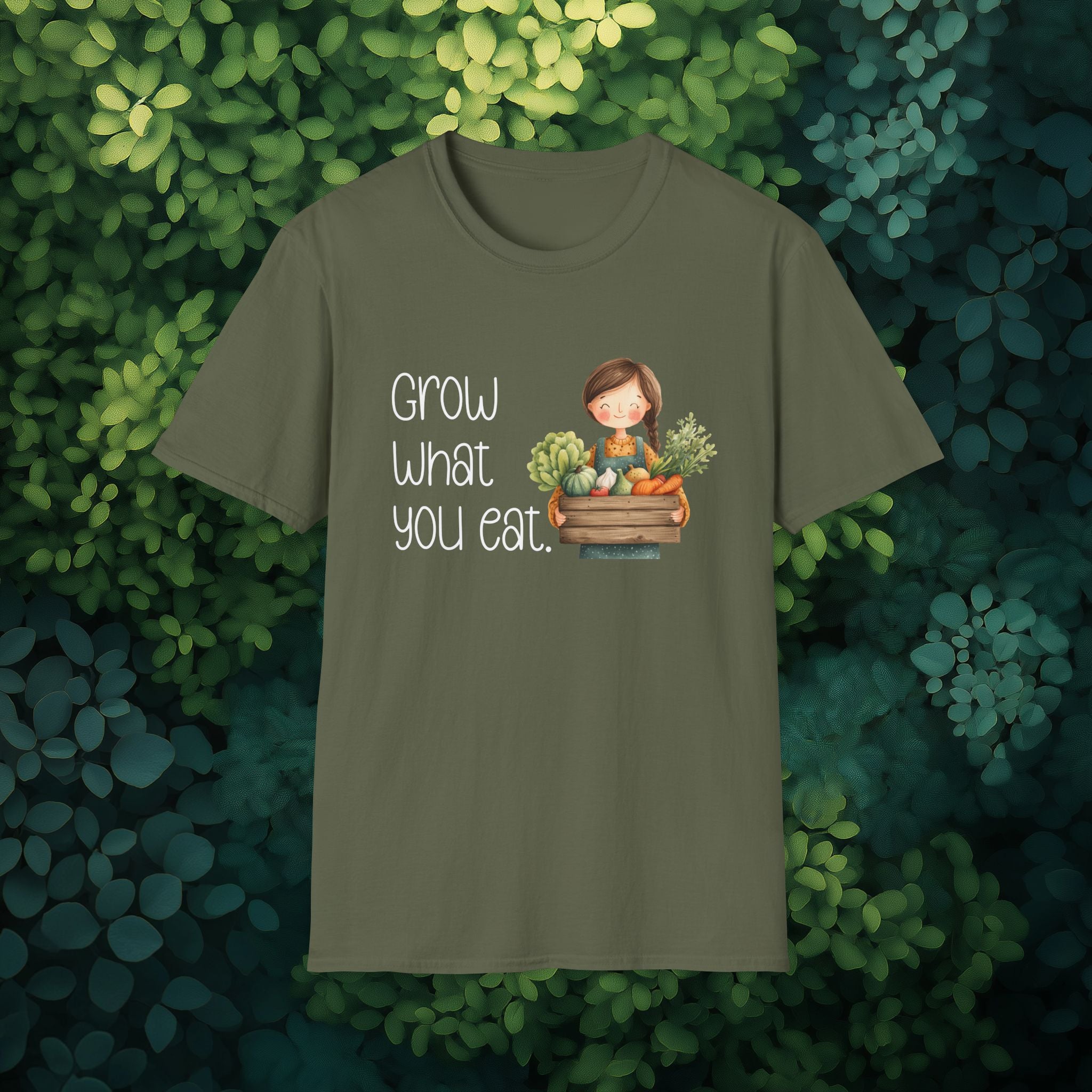 Grow What You Eat, Cartoon Gardener T-Shirt