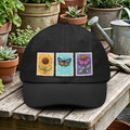 Floral Postage Trio: Sunflower Butterfly Coneflower Stamp Dad Hat