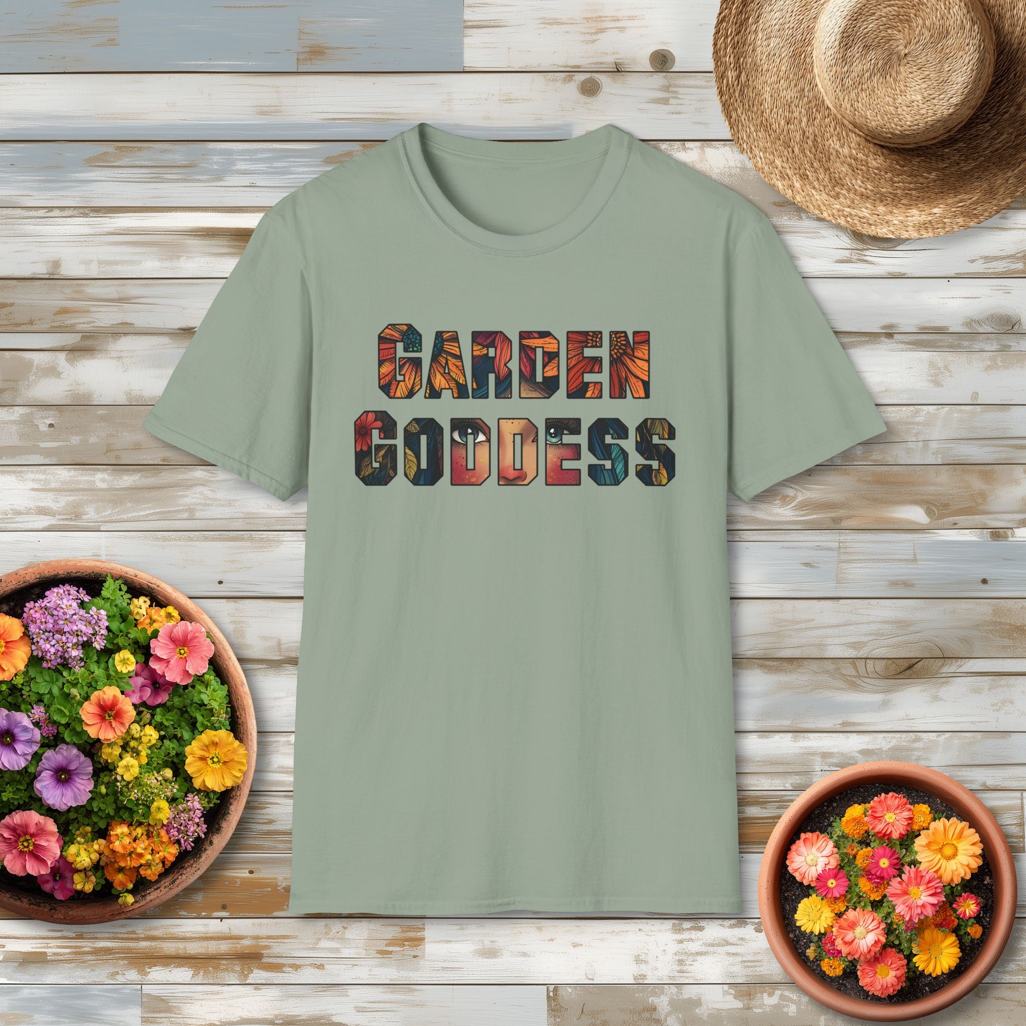 Boho Garden Goddess T-Shirt for  Nature Lovers