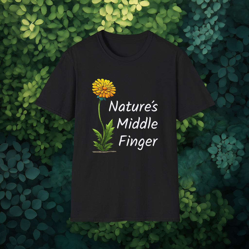 Nature’s Middle Finger T-Shirt – Funny Yellow Dandelion