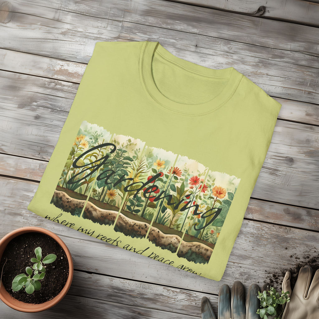 Where My Roots and Peace Grow T-Shirt for Gardeners