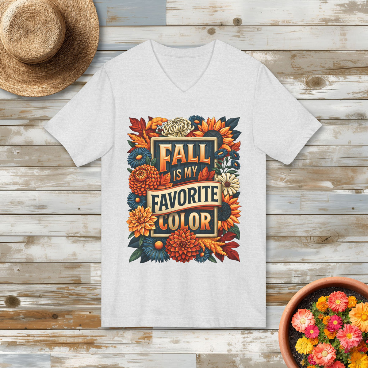 Fall Is My Favorite Color V-Neck T-Shirt – Autumn Shirt