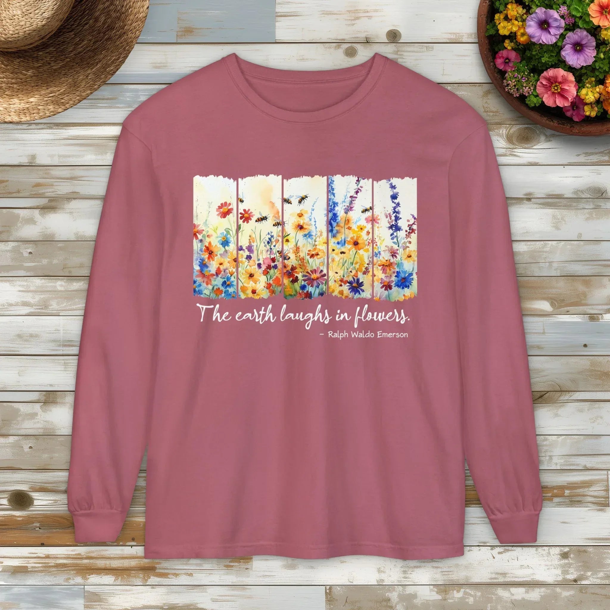 Earth Laughs in Flowers Long Sleeve Shirt – Emerson Wildflower Tee