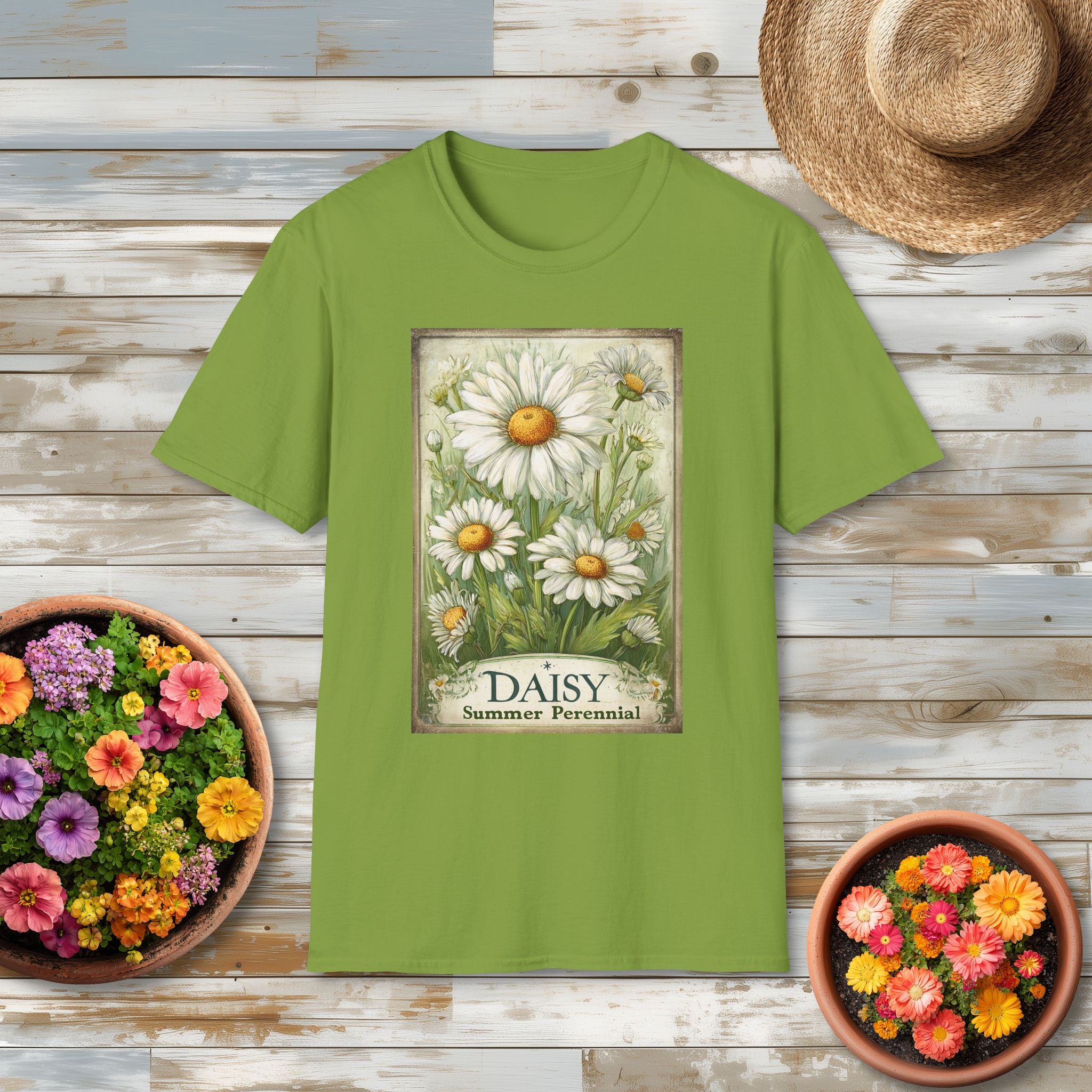 Vintage Daisy Seed Packet Unisex T-Shirt for Gardeners, Nature Lovers, Summer Casual Wear