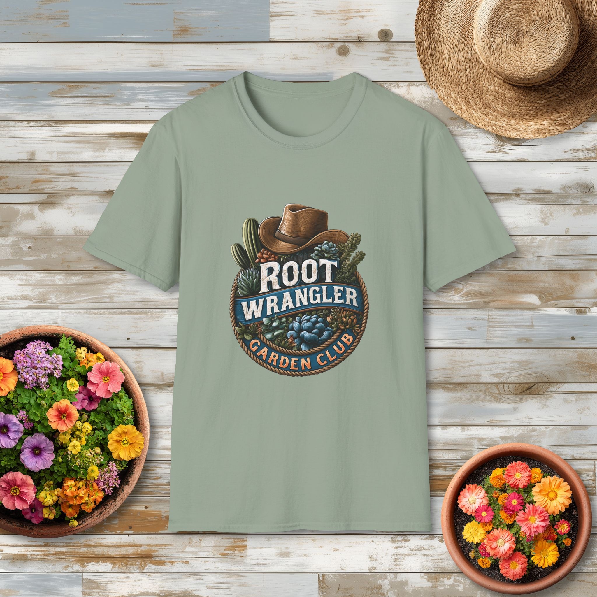 Retro Western Root Wrangler Garden Club T-Shirt