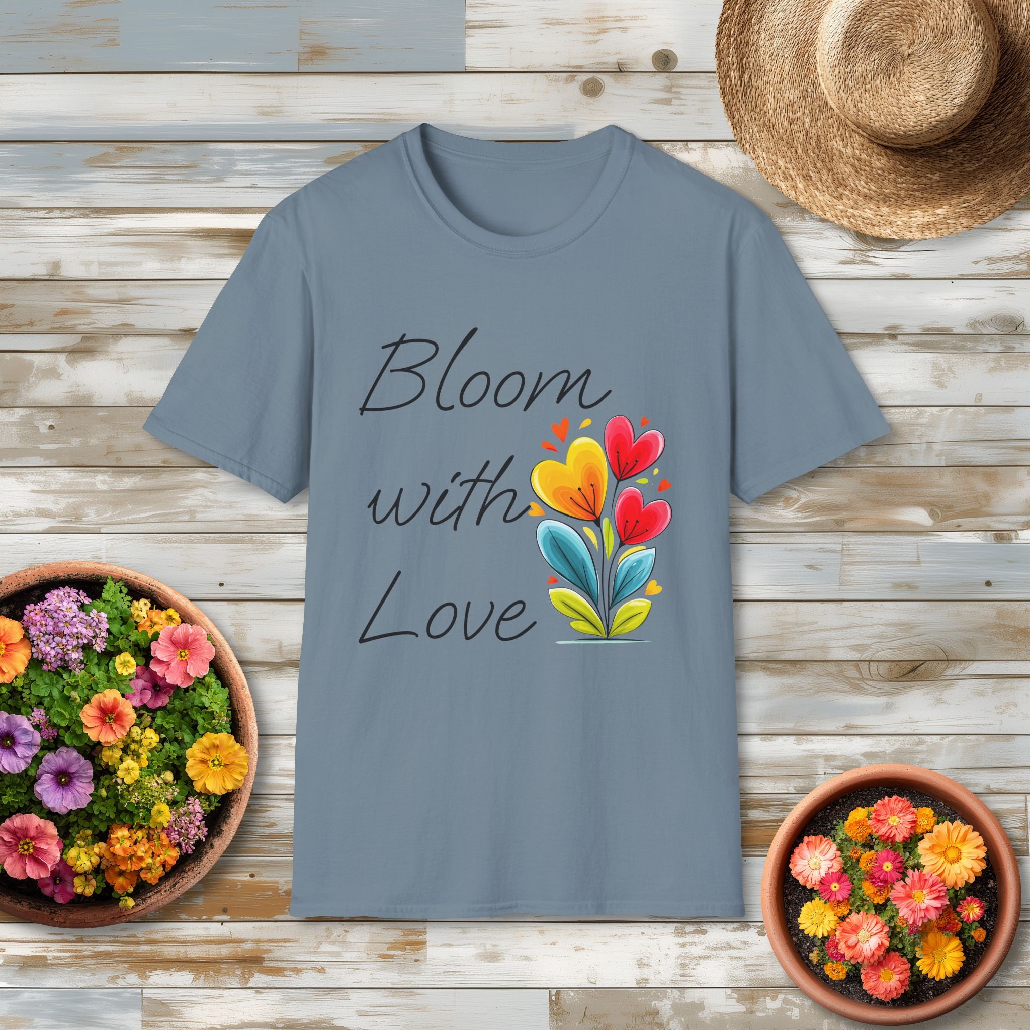 Bloom with Love T-Shirt – Cute Valentine Flower