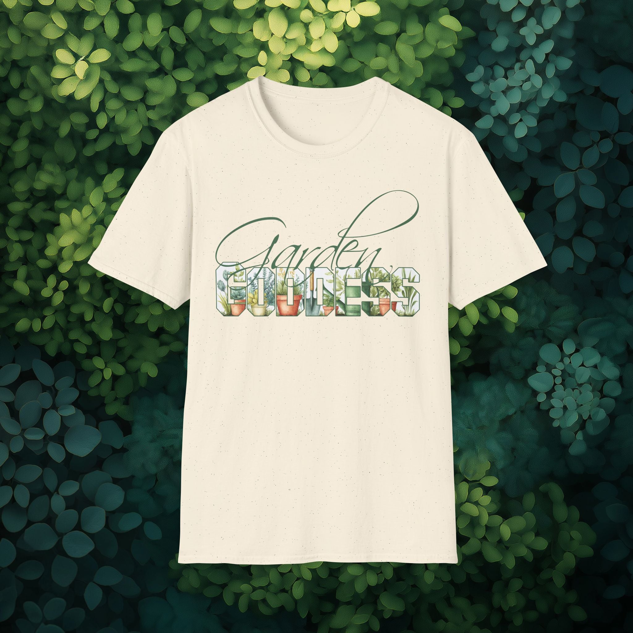 Artistic Garden Goddess T-Shirt for Plant Lovers and Gardeners