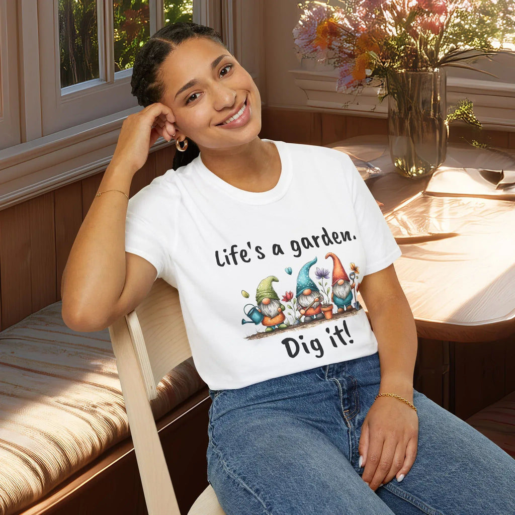 Whimsical Garden Gnome Life’s a Garden T-Shirt