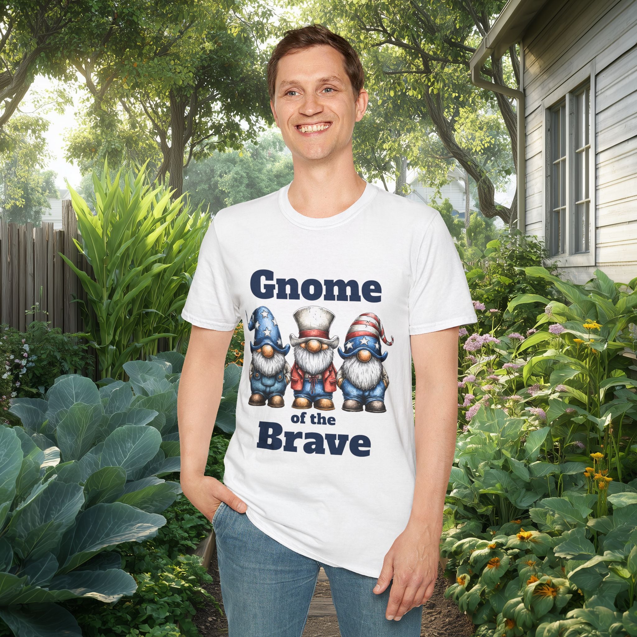 Patriotic Gnome of the Brave USA T-Shirt