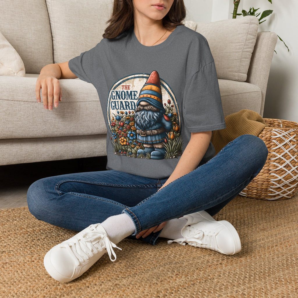 Retro Garden Gnome Guard Emblem T-shirt