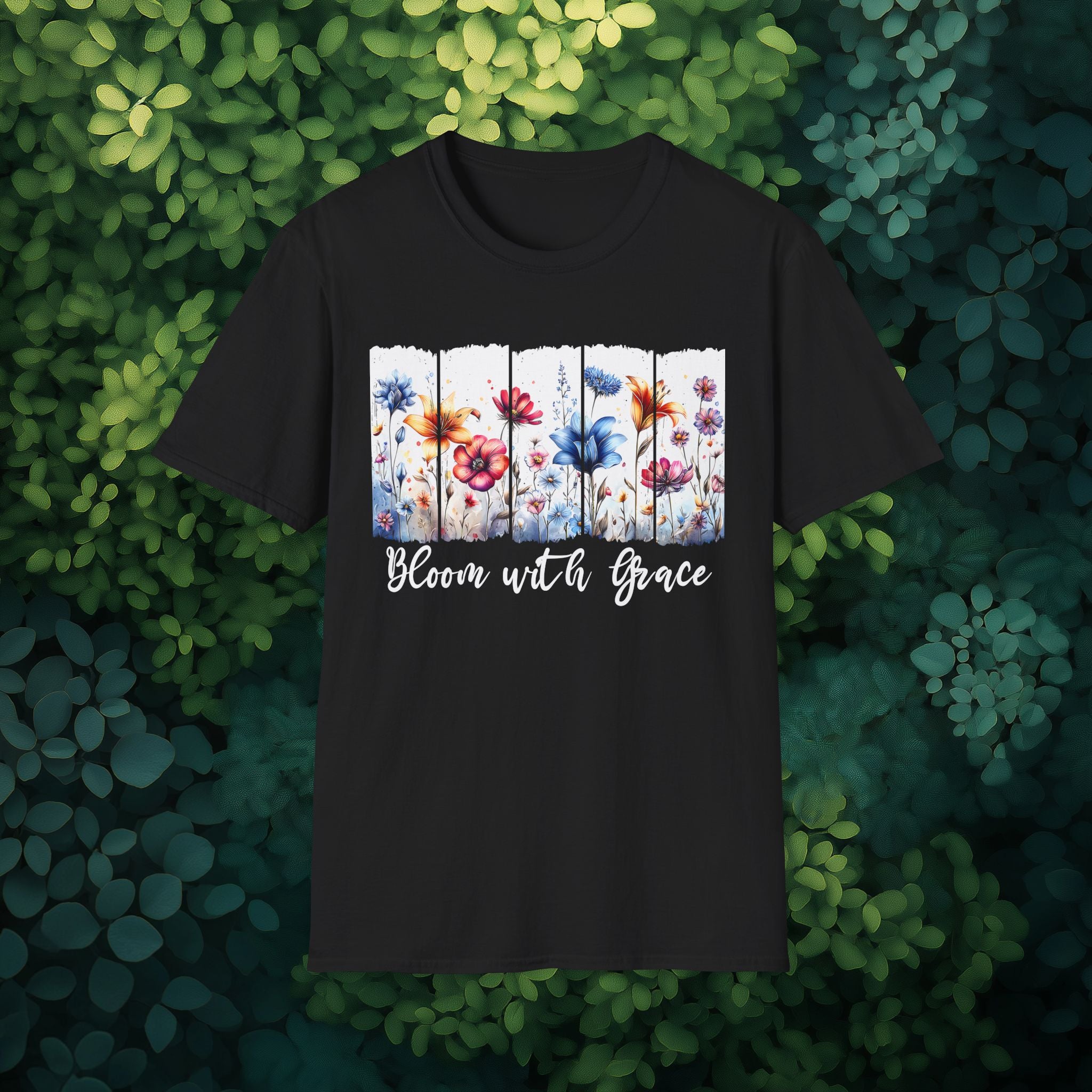 Bloom with Grace  Floral T-shirt for Nature and Flower Lovers