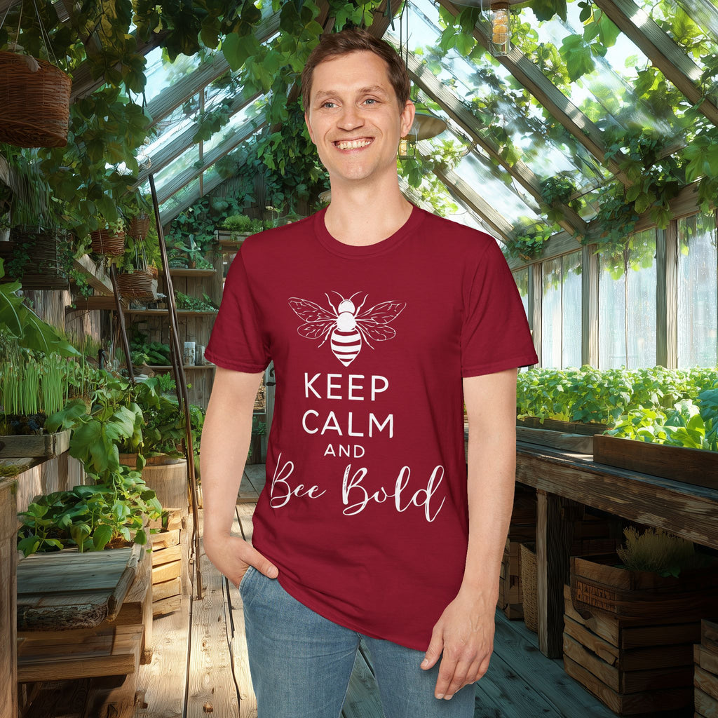 Keep Calm and Bee Bold T-Shirt for Bee and Nature Lovers