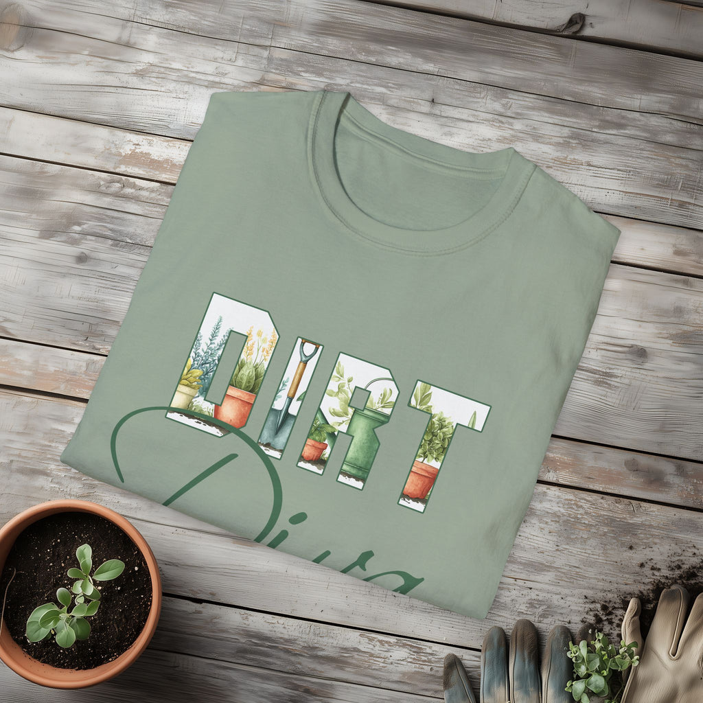 Dirt Diva T-Shirt for Gardeners, Nature Lovers, Summer Casual Wear