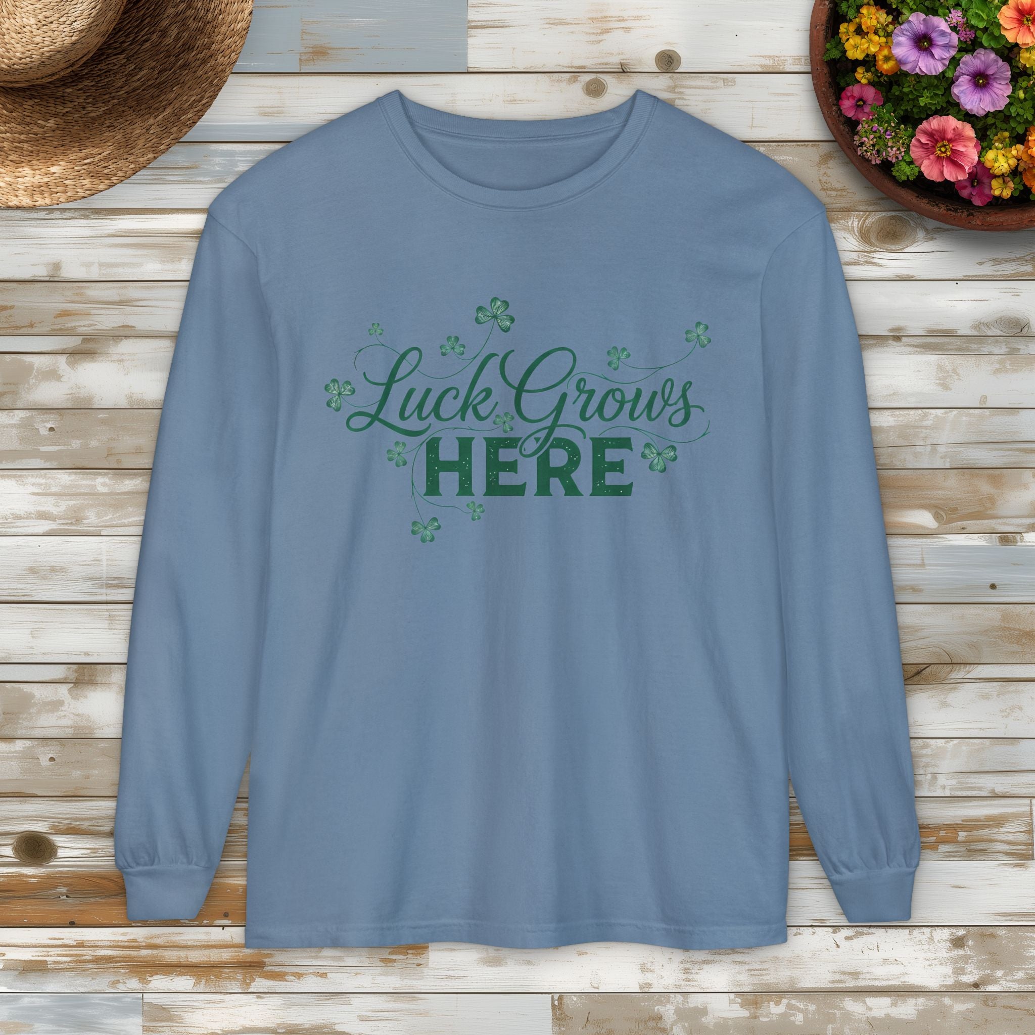 Luck Grows Here Clover Long Sleeve Tee