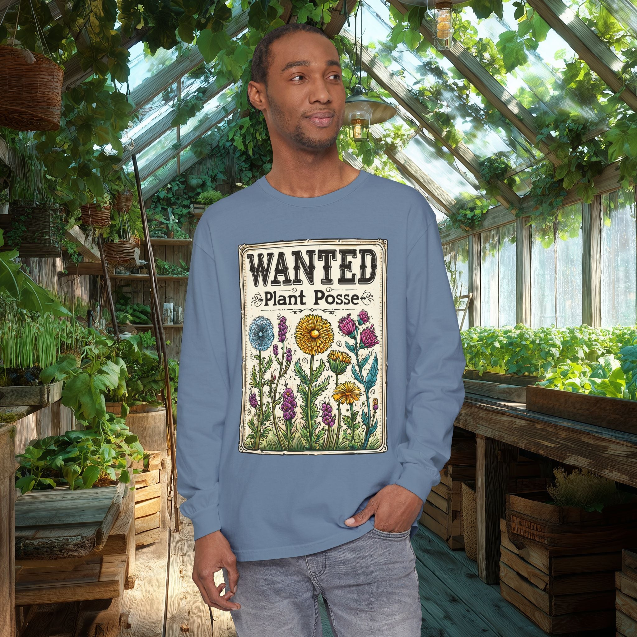 Plant Posse Wanted Poster Long Sleeve T-Shirt