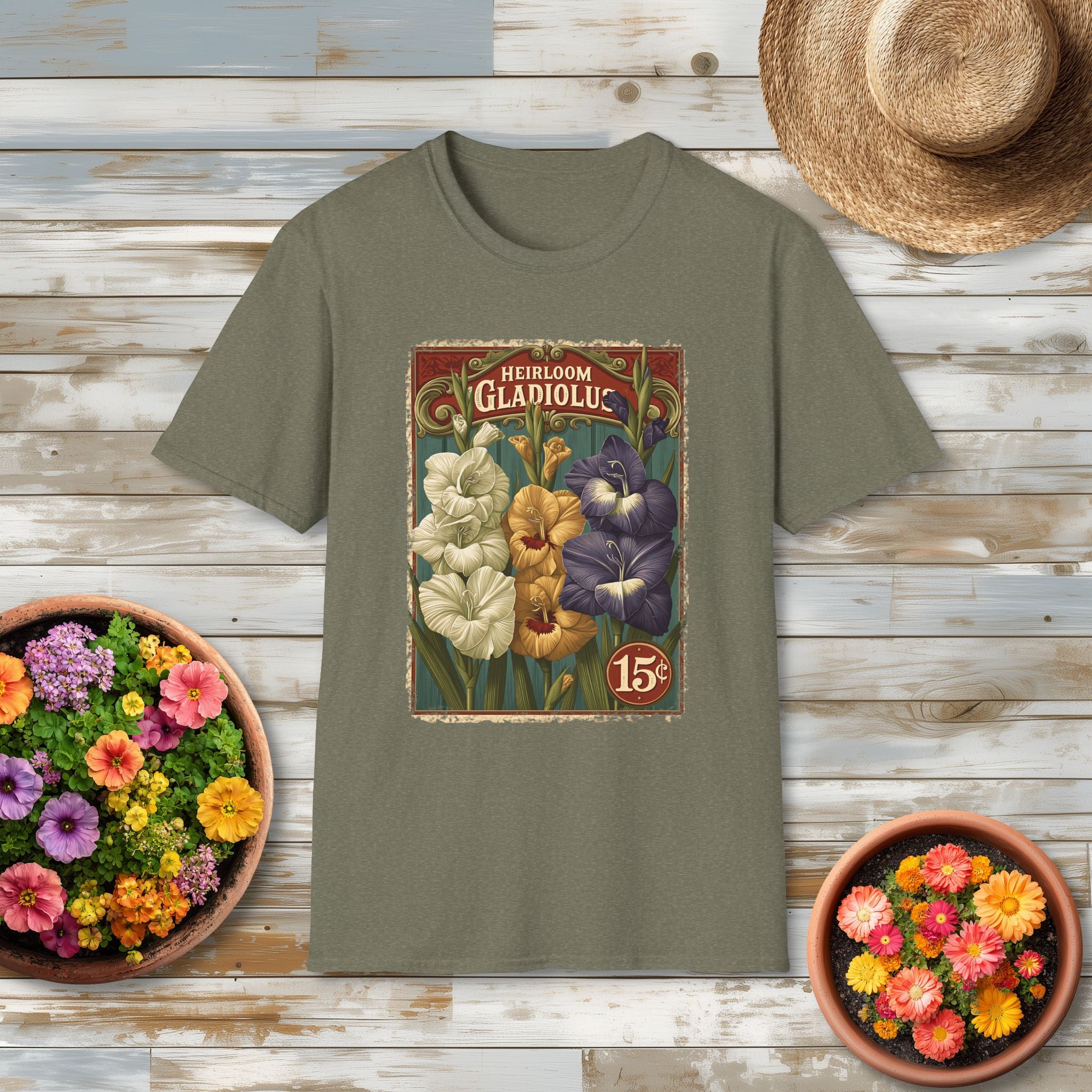 Heirloom Gladiolus Vintage Seed Packet T-Shirt