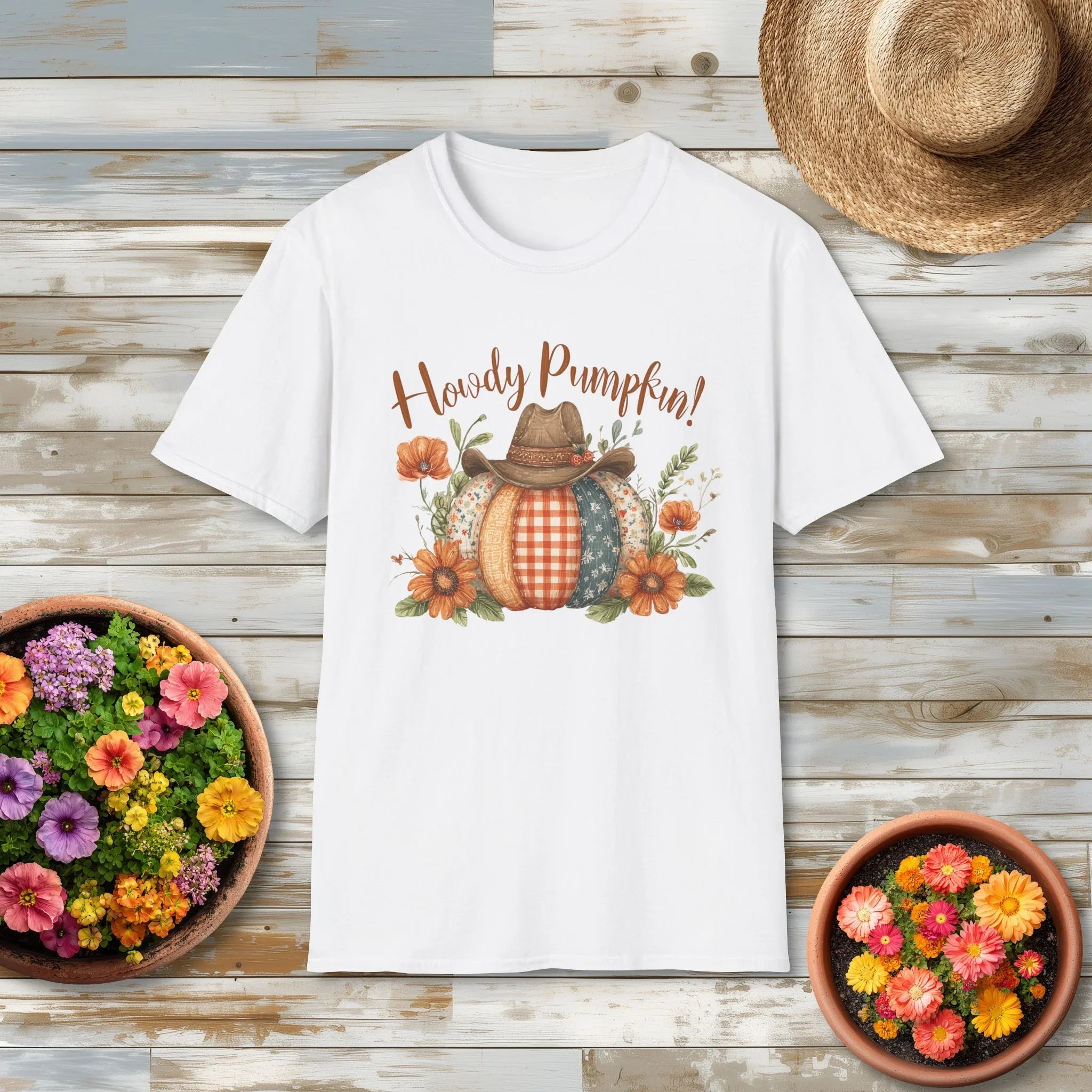 Patchwork Howdy Pumpkin T-Shirt