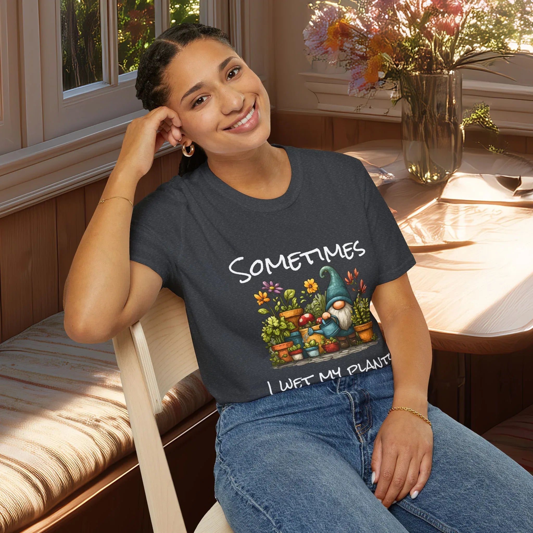 Sometimes I Wet My Plants Garden Gnome T-Shirt – Bee in Bloom