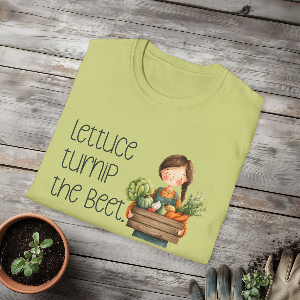 Lettuce Turnip the Beet, Cartoon Gardener T-Shirt