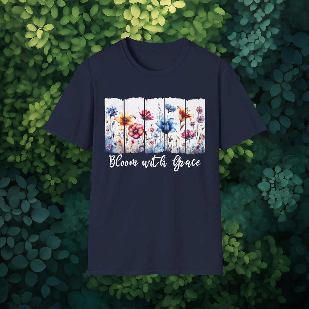 Bloom with Grace  Floral T-shirt for Nature and Flower Lovers