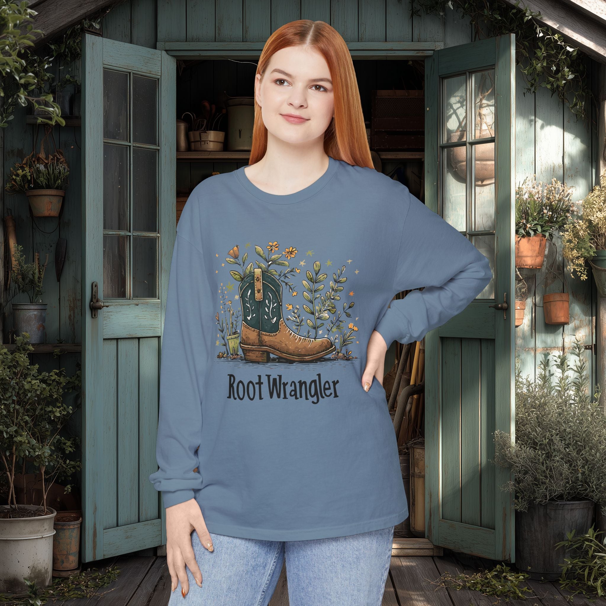 Root Wrangler Western Gardening Long Sleeve T-Shirt