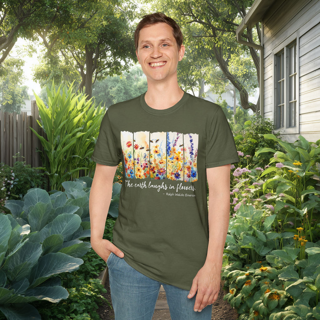 Earth Laughs in Flowers T-Shirt for Nature Lovers