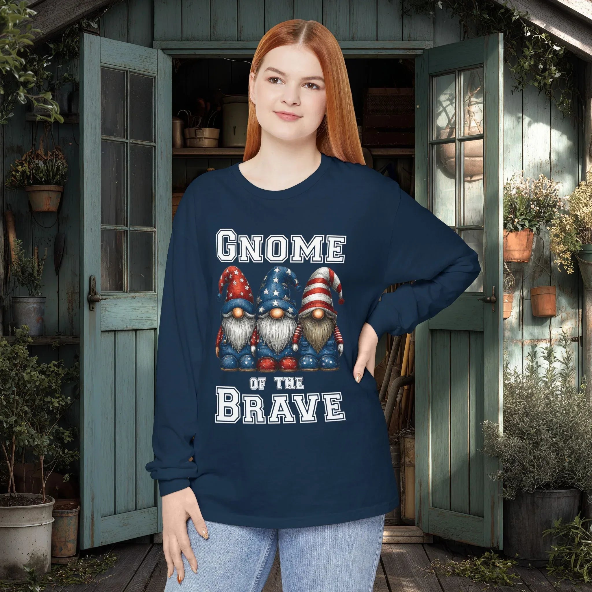 Gnome of the Brave Shirt – Patriotic Gnome Long Sleeve
