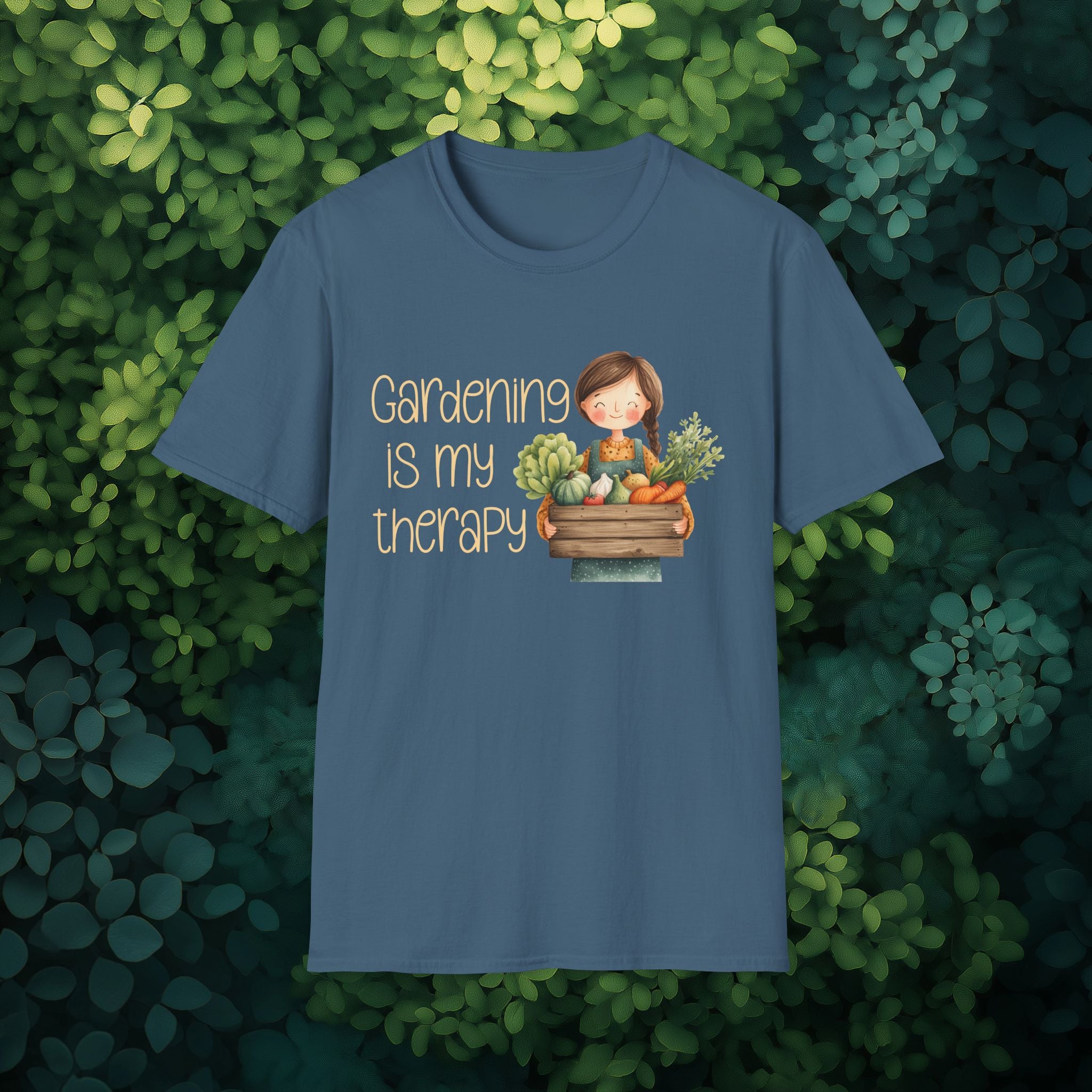 Gardening is My Therapy, Cartoon Gardener T-Shirt