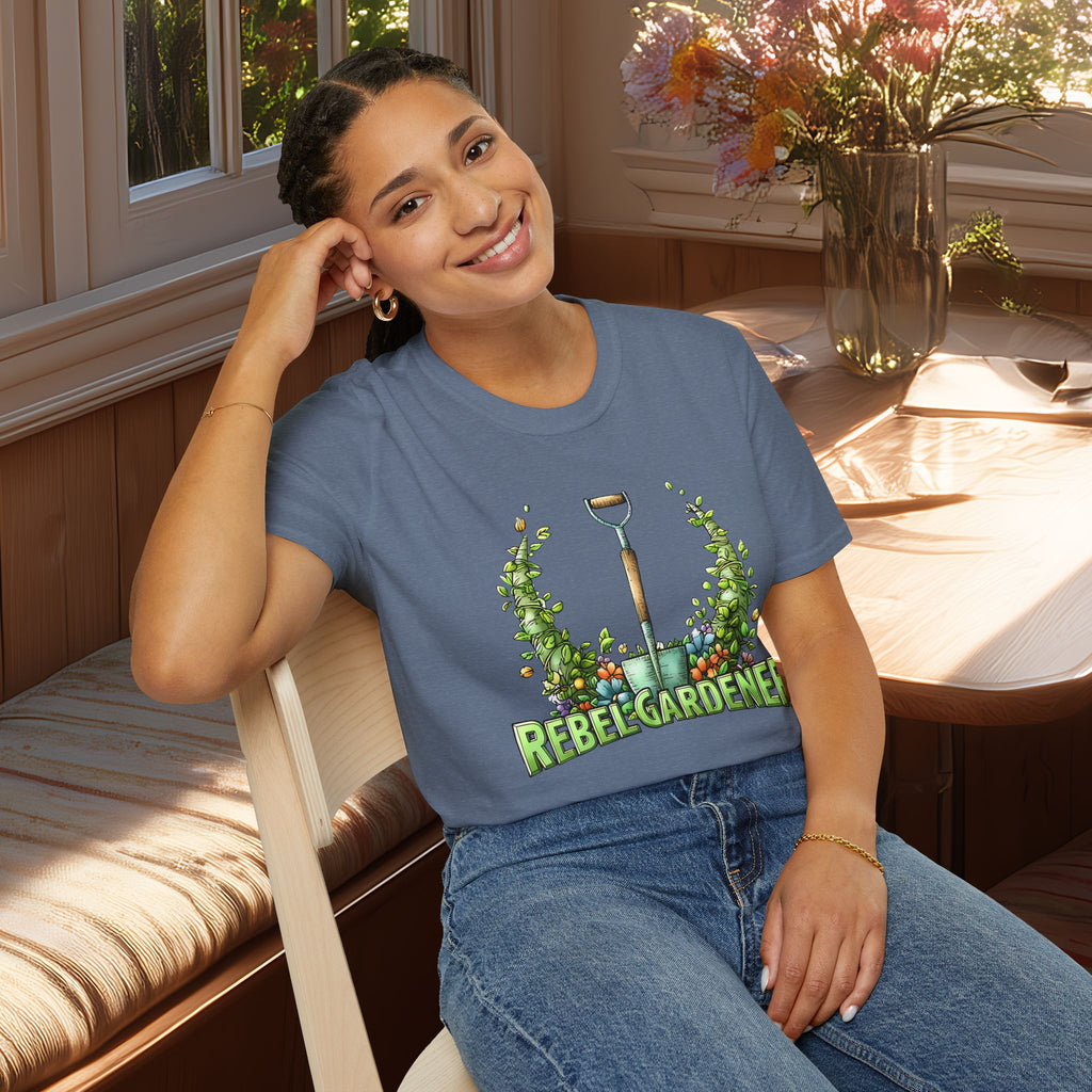Floral Rebel Gardener Emblem T-Shirt