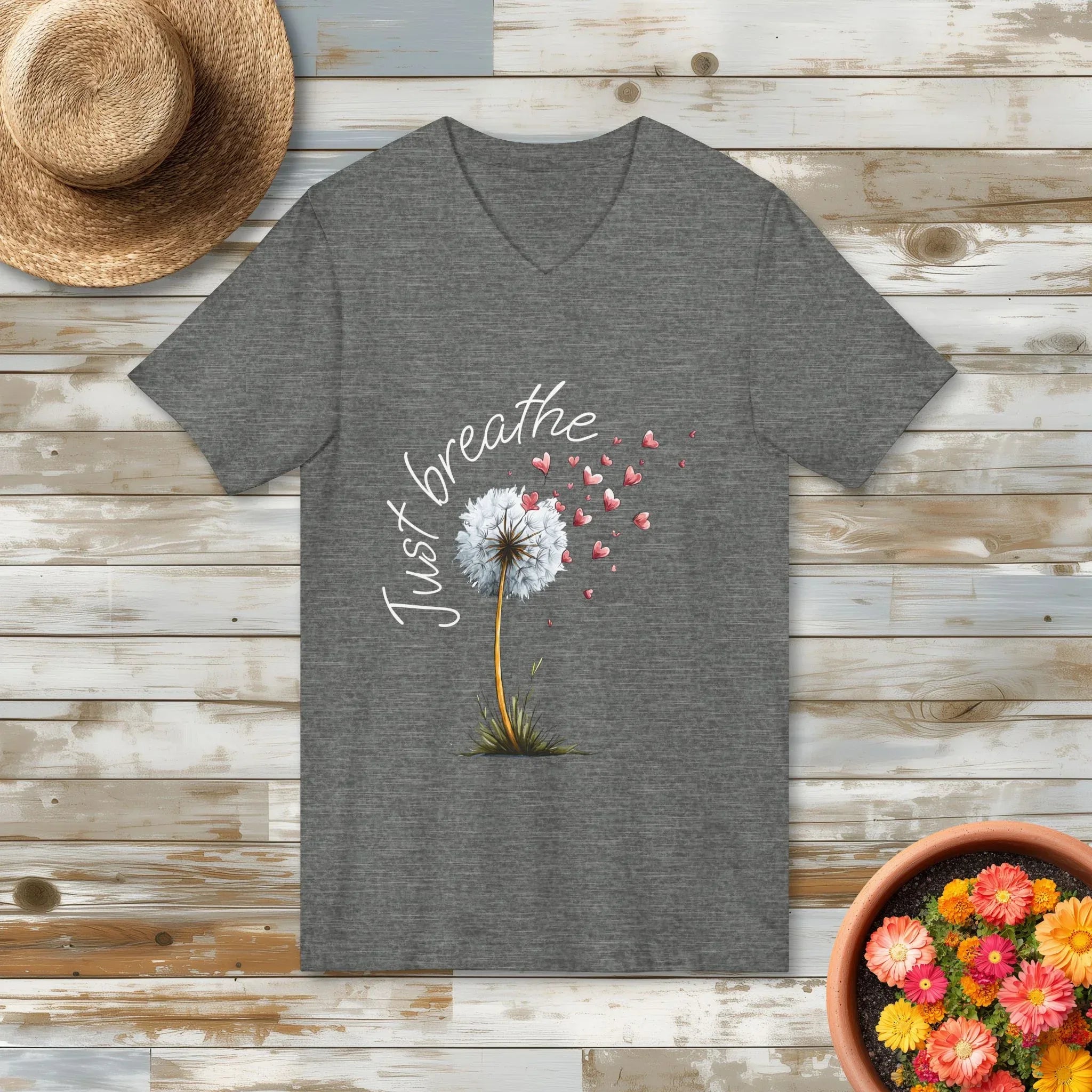 Just Breathe Dandelion Puff V-Neck Shirt