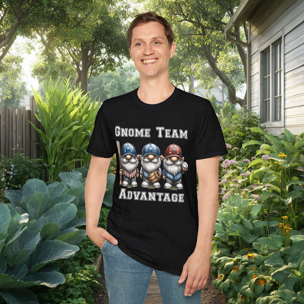Gnome Team Advantage Patriotic Baseball Gnome T-Shirt