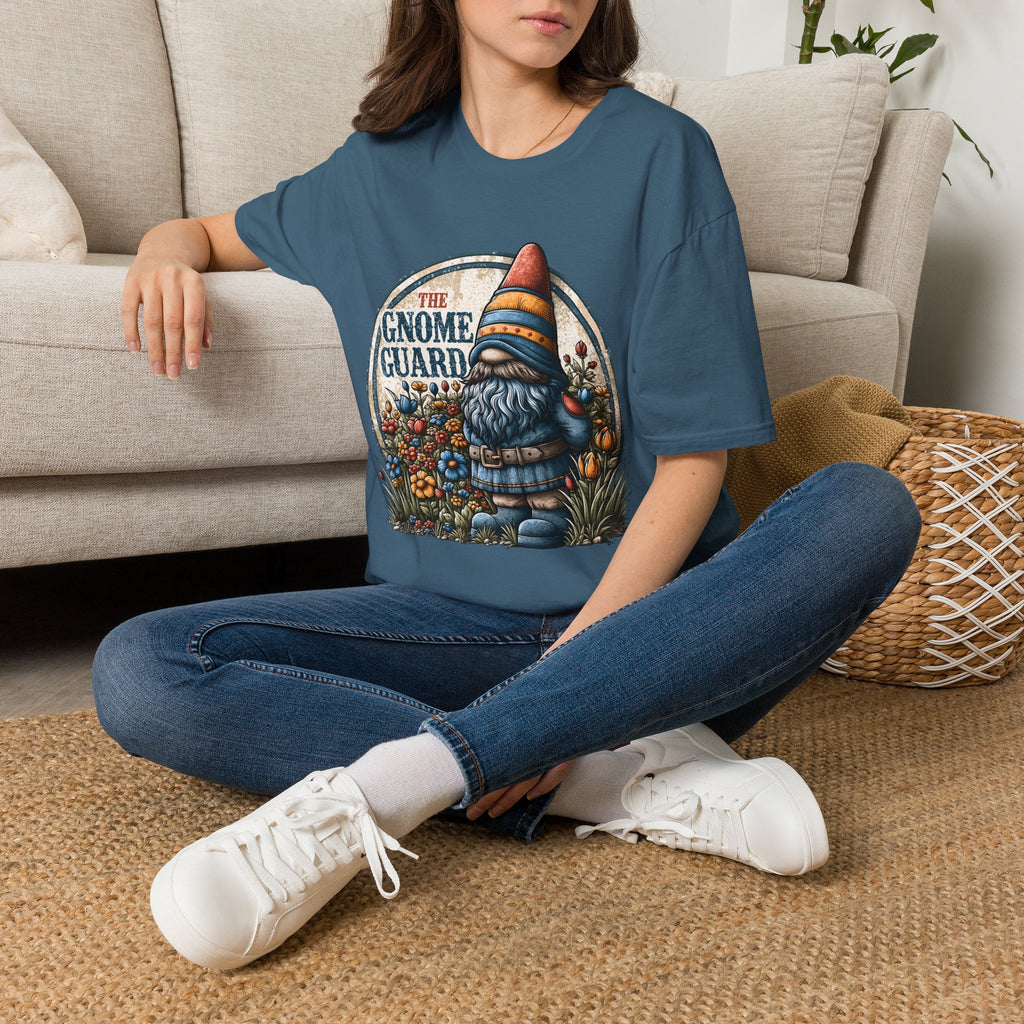 Retro Garden Gnome Guard Emblem T-shirt