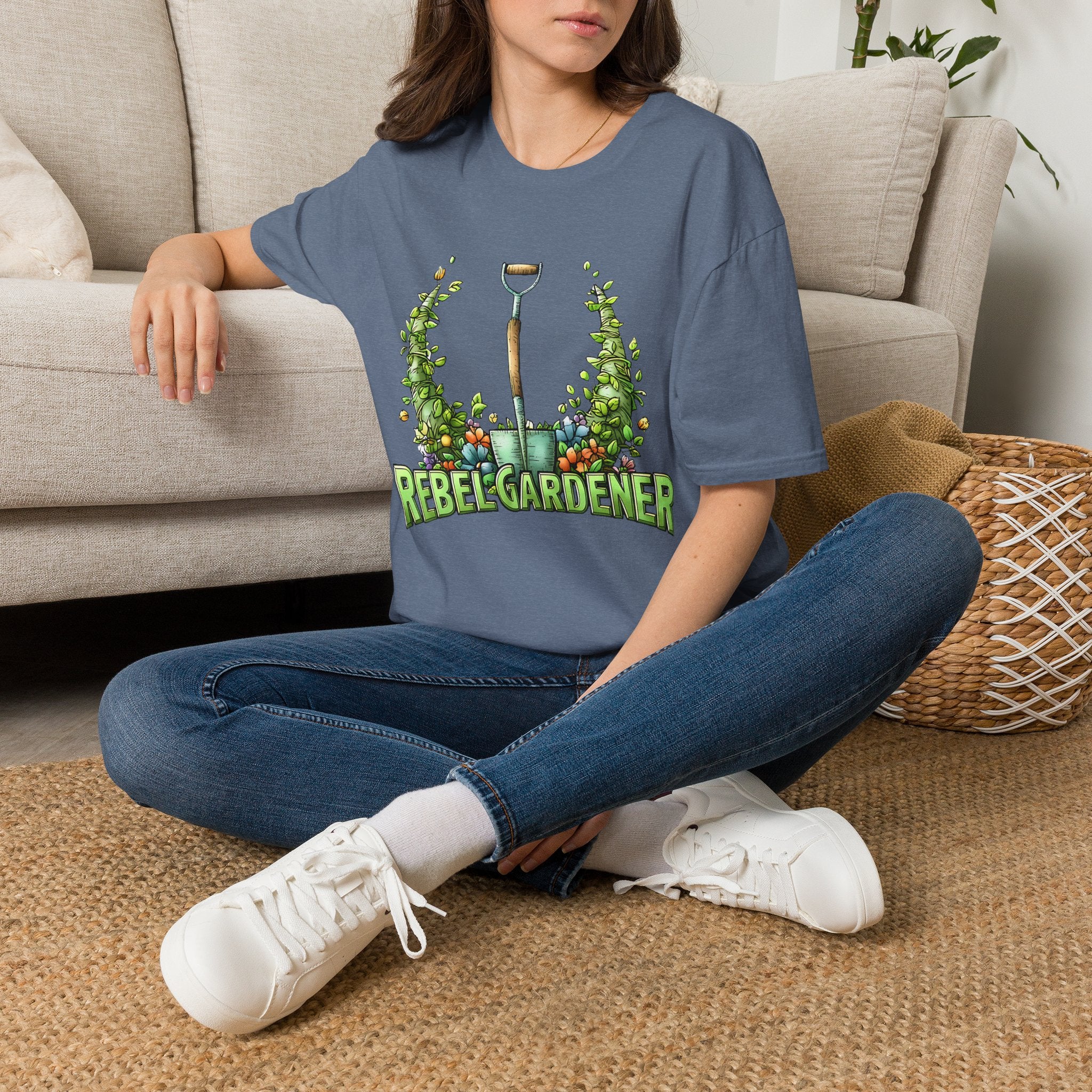 Floral Rebel Gardener Emblem T-Shirt