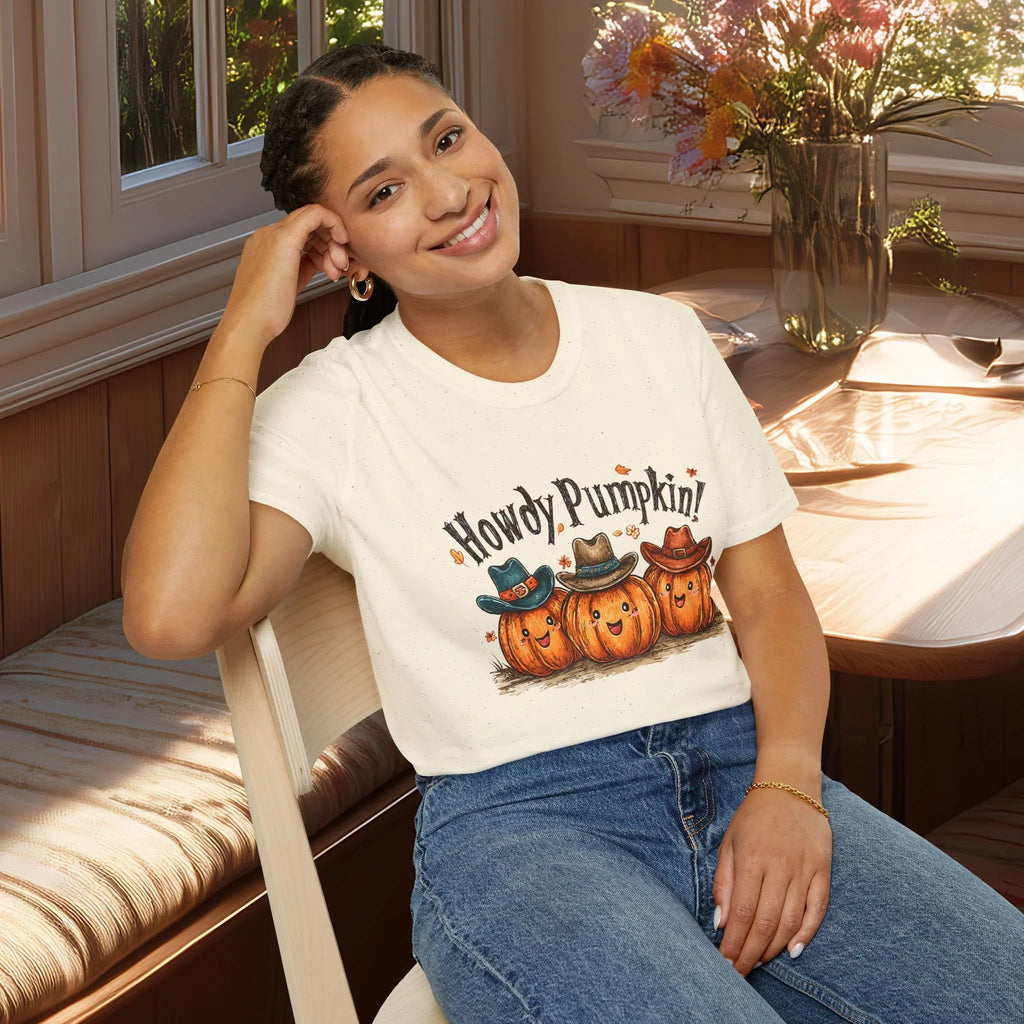 Smiling Cowboy Pumpkin Trio Fall Shirt